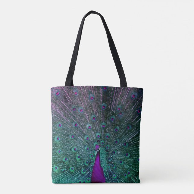 BOLSO DE TELA PAVO REAL FLORECIENTE (Reverso)