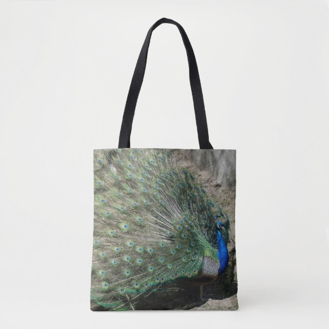 Bolso De Tela Pavo Real Hermoso (Anverso)