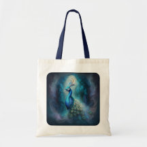 Pavo real místico en bosque encantado