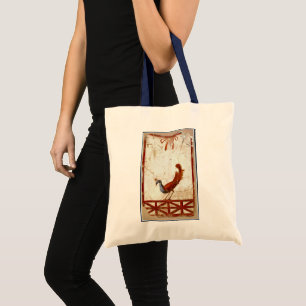 Bolso De Tela Pavo real sobre pintura antigua romana fresca