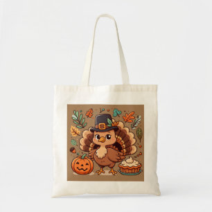 Bolso De Tela Pavo y calabaza Personalizado lindo Día de Acción