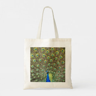 Bolso De Tela Pavo y pluma de pavo real