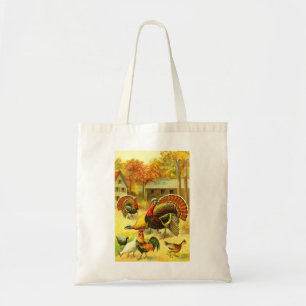 Bolso De Tela Pavos y pollos