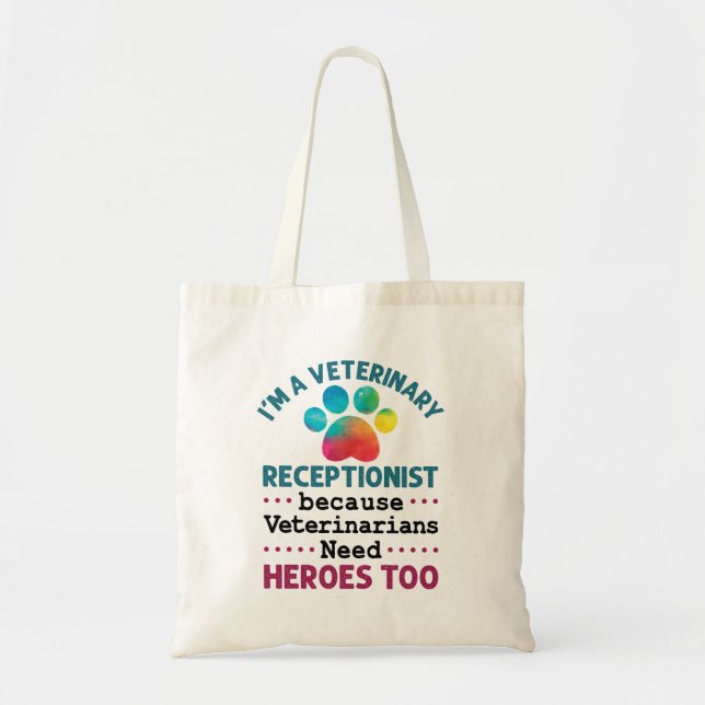 Bolso De Tela Paw de Apreciación Cuta De La Recepción Veterinari (Frente)