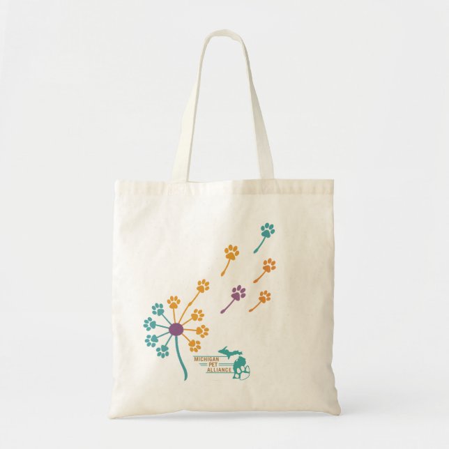 Bolso De Tela Paw Print Dandelion Tote Bag (Frente)
