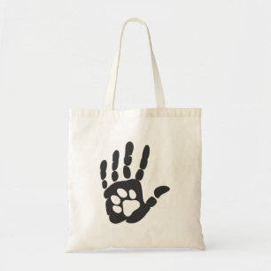 Bolso De Tela Paw print in the hand - Choose background color