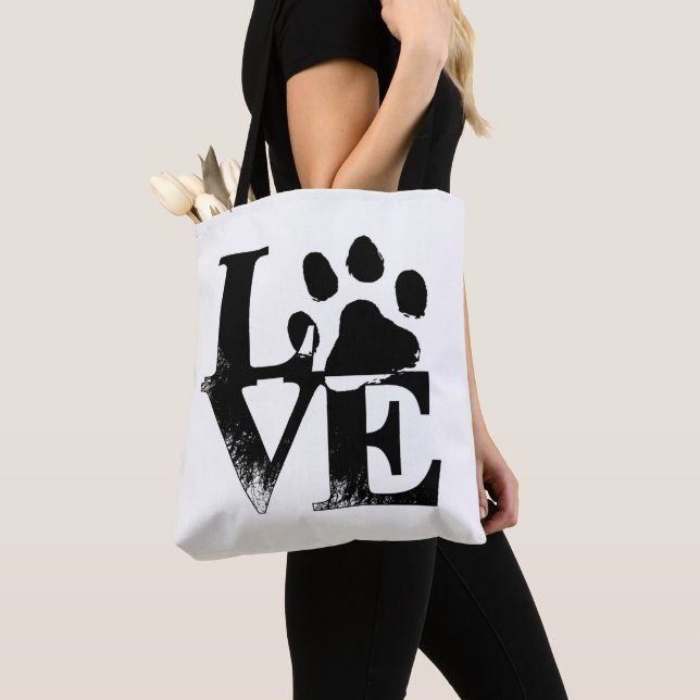 Bolso De Tela Paw Print LOVE Tote Bag (Detalle)