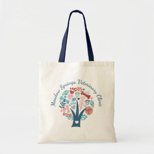 Bolso De Tela Paw Tree Mascota floral y follaje amante