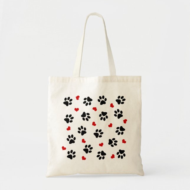 Bolso De Tela Paws and Hearts (Frente)