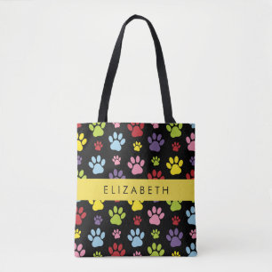 Bolso De Tela Paws coloridos, Patrón de garras, Paws de perros, 
