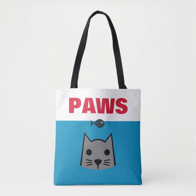Bolso De Tela Paws, gato (Anverso)