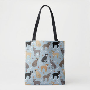 Bolso De Tela Paws y huesos de Pitbull