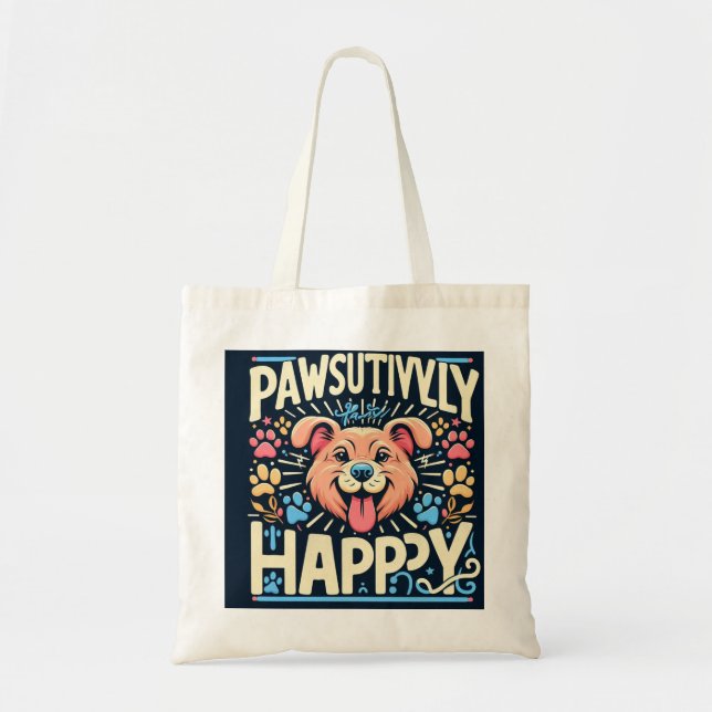 Bolso De Tela Pawsitive Happy (Frente)