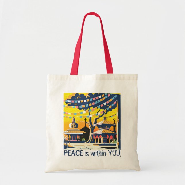 Bolso De Tela Paz (Frente)