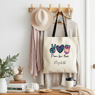 Bolso De Tela Paz Ama Enseña personalizado