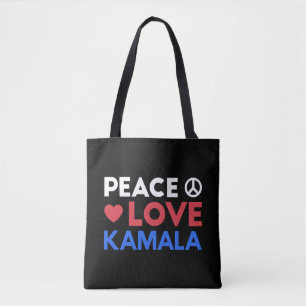 Bolso De Tela Paz Amar Kamala I - Kamala Harris Por Presidente