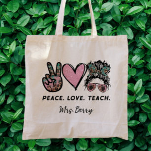 Bolso De Tela Paz, amor, enseñanza