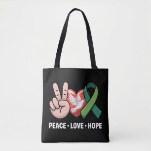 Bolso De Tela Paz Amor Esperanza - Cinta Verde de Concientizació