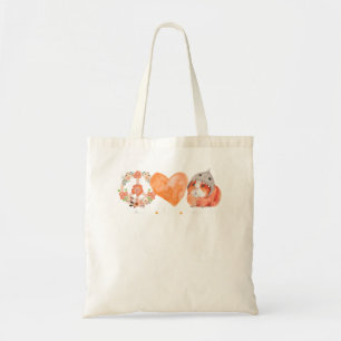 Bolso De Tela Paz Amor Guinea Cerdo Guay Acuarela Guinea Cerdo