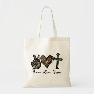 Bolso De Tela Paz, amor, Jesús
