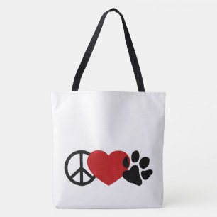 Bolso De Tela Paz-Amor-Paw