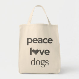 Bolso De Tela Paz Amor Perros | Gráfico Moderno Amante de Perro 
