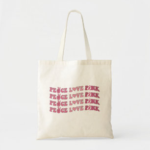 Bolso De Tela Paz Amor Rosa
