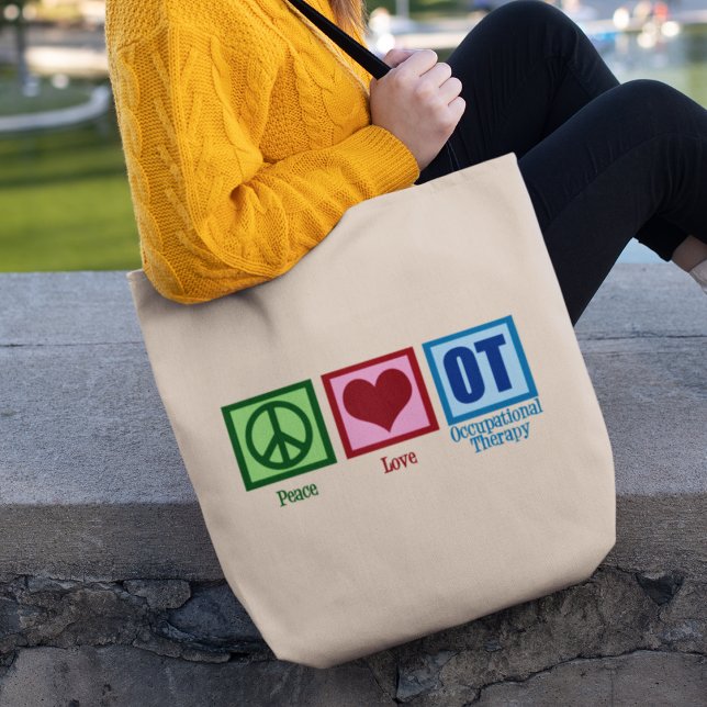 Bolso De Tela Paz Amor Terapia Ocupacional (Subido por el creador)