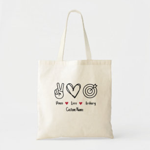 Bolso De Tela Paz, amor, tiro con arco