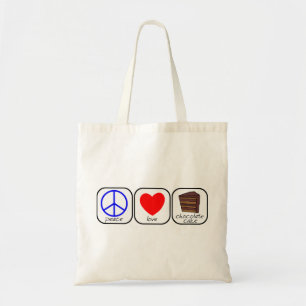Bolso De Tela Paz, amor y pastel de chocolate