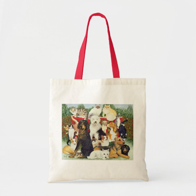 Bolso De Tela Paz del navidad (Frente)