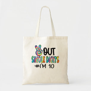 Bolso De Tela ¡Paz! Dígitos únicos... tengo diez cumpleaños...