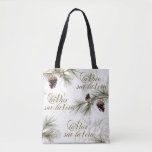 Bolso De Tela Paz en la Tierra<br><div class="desc">El tote Peace on Earth se sumará a una serena experiencia de compras en medio de las vacaciones de hadas.</div>