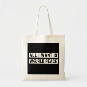 Bolso De Tela Paz Mundial
