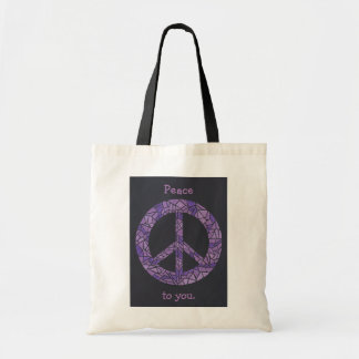 Bolso De Tela Paz para ti, Mosaic Purple Ombre Tote Bags
