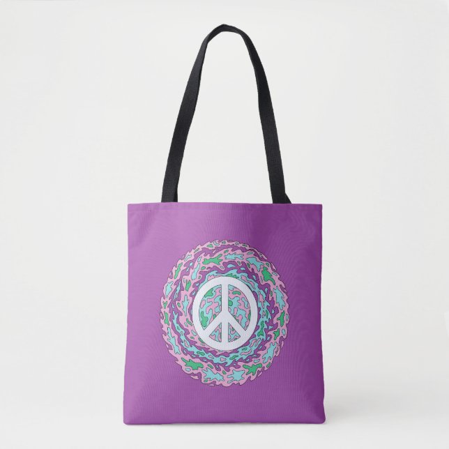 Bolso De Tela Paz psicodélica (Anverso)