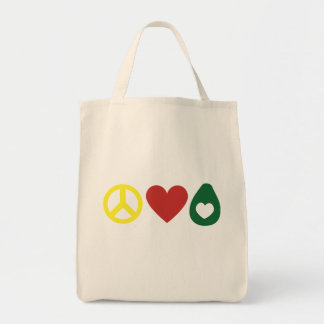 Bolso De Tela Paz, tote del aguacate del amor