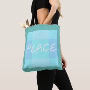 Bolso De Tela Paz turquesa