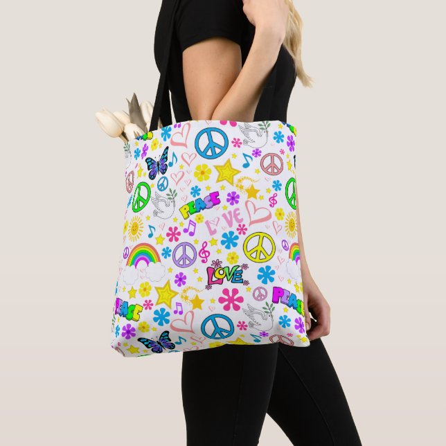 Bolso De Tela Paz y amor (Detalle)