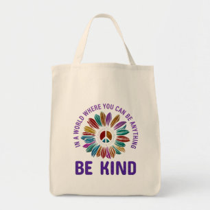 Bolso De Tela Paz y Amor Hippie Boho Sé Amable 