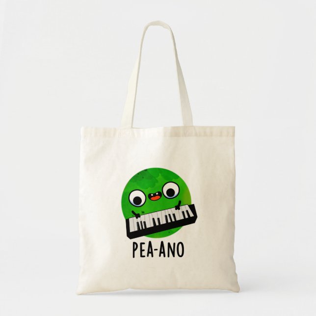 Bolso De Tela Pea-ano Funny Music Veggie Pea Pun (Frente)