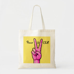 Bolso De Tela Peace & Chill ✌️ Personalizado mínimo Tote Bag