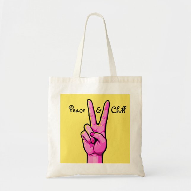 Bolso De Tela Peace & Chill ✌️ Personalizado mínimo Tote Bag (Frente)