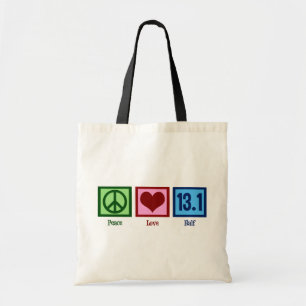 Bolso De Tela Peace Love 13.1 Half Marathon Runner