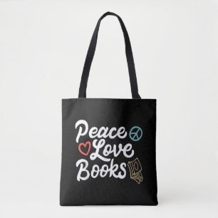 Bolso De Tela Peace Love Books Geeky & Cute Leading