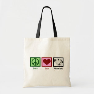 Bolso De Tela Peace Love Dalmatians