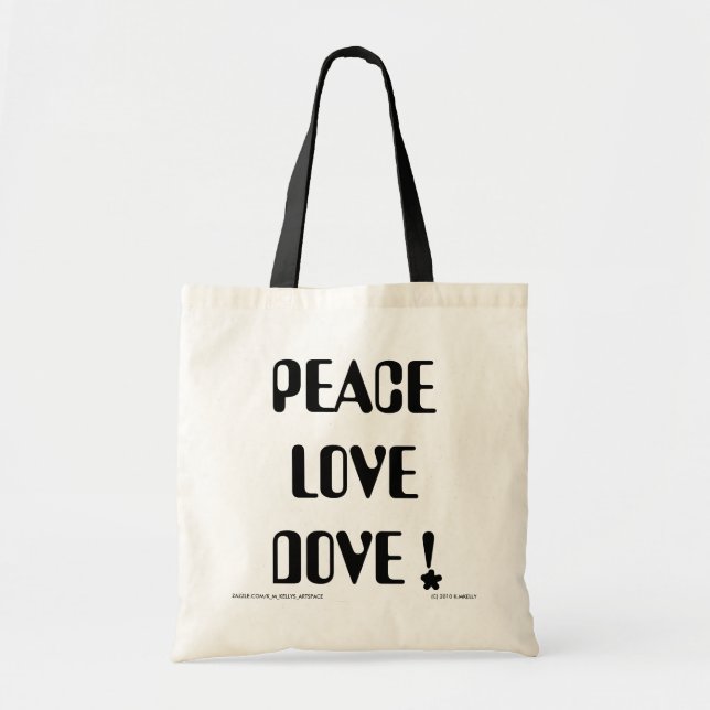 Bolso De Tela Peace Love Dove Bag (Frente)