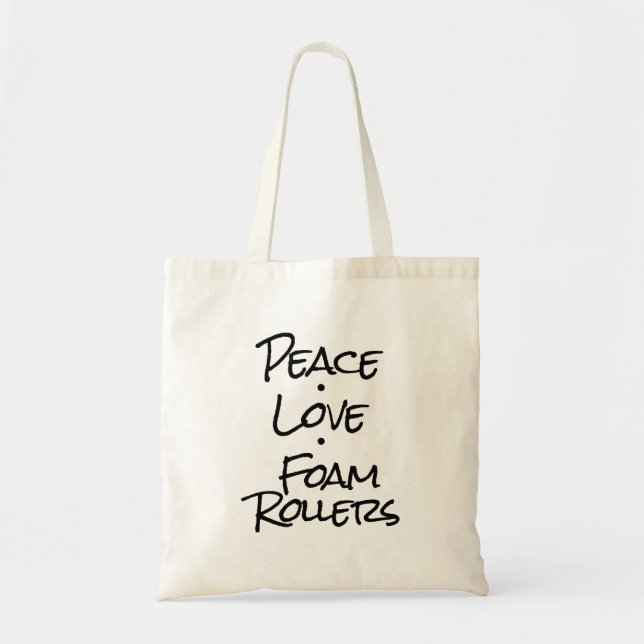 Bolso De Tela Peace Love Foam Rollers (Frente)