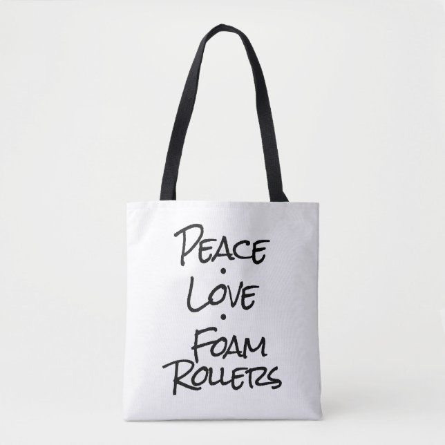 Bolso De Tela Peace Love Foam Rollers Tote Bag (Anverso)