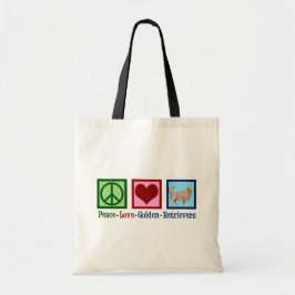 Bolso De Tela Peace Love Golden Retrivers